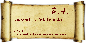 Paukovits Adelgunda névjegykártya